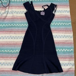 Herve Leger pacific blue Ontoria dress